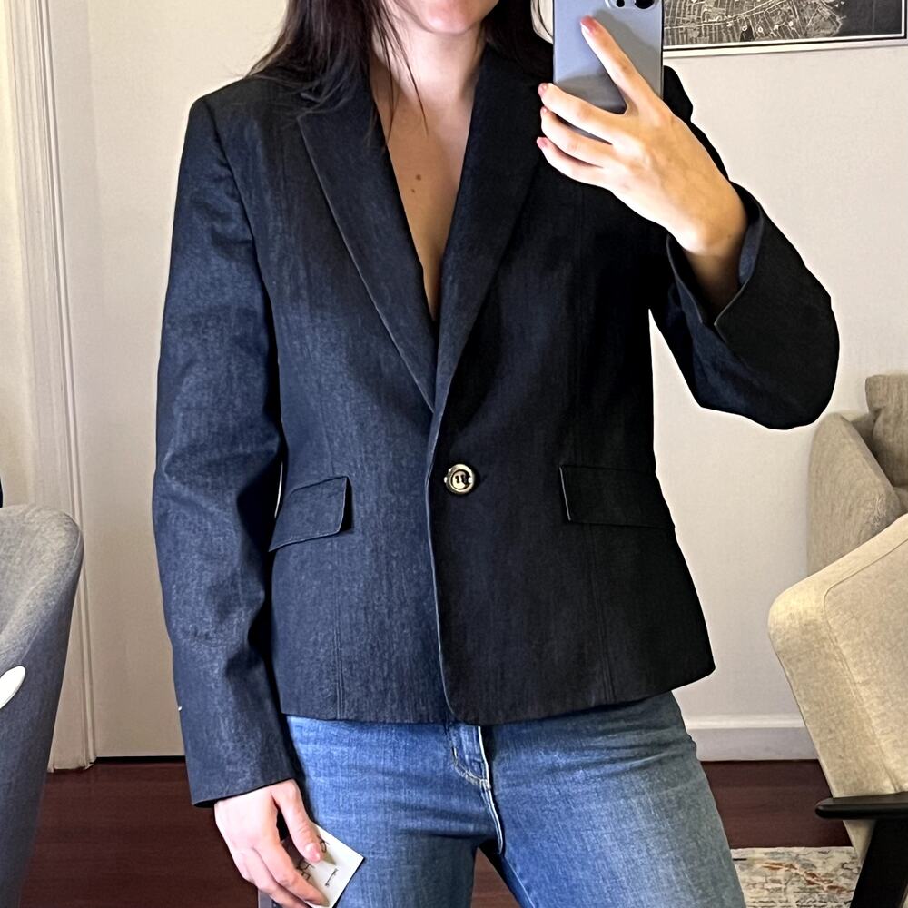 Kasper Gray Basic Jacket size 10 petit Cotton NWT - image 2